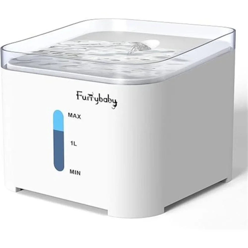 Cat Drinking Water Fountain, LED Automatic Pet Water Dispenser with Water Level